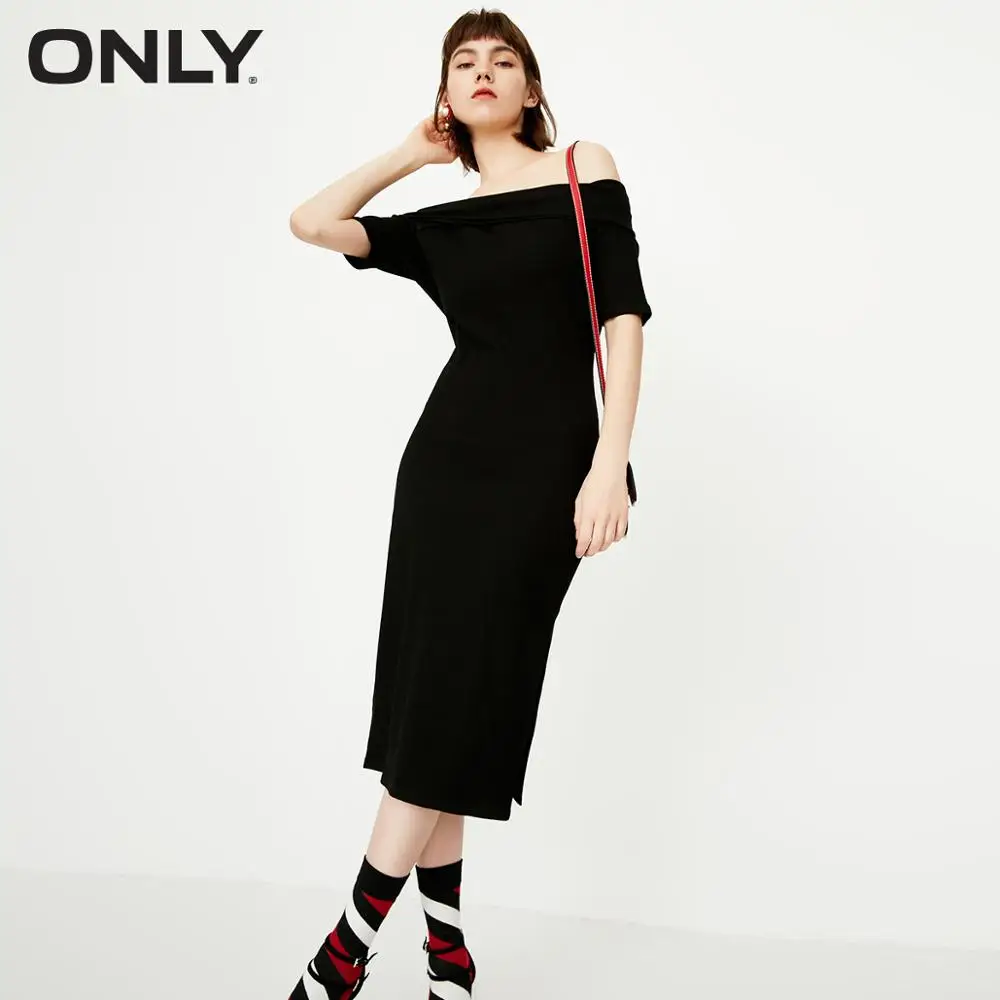 

ONLY Summer Slim Fit Boat Neck Knitted Dress |118361507