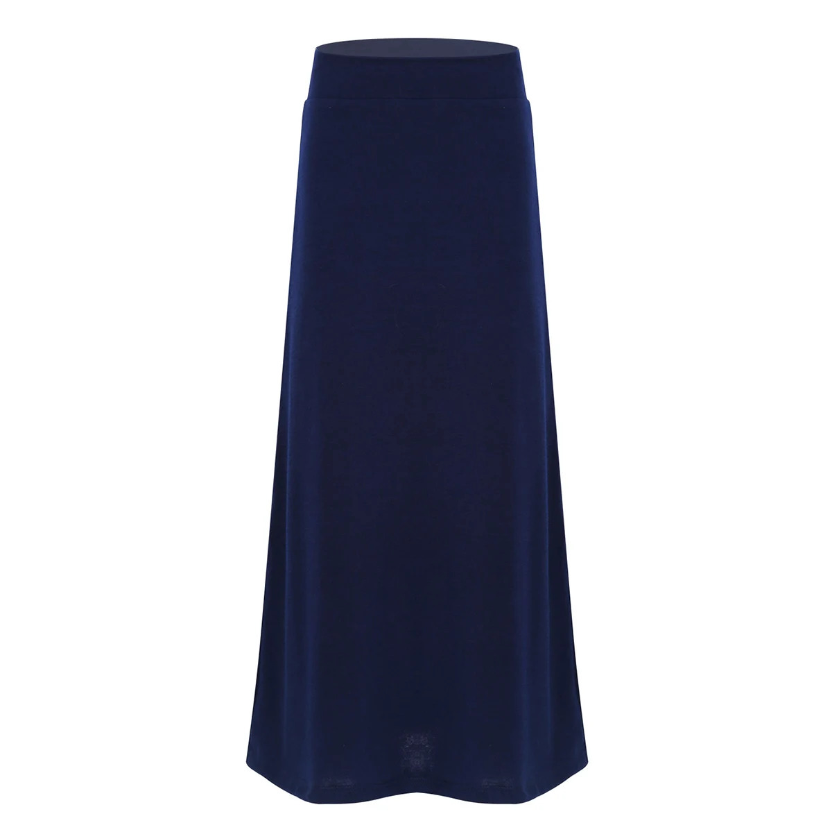 IEFiEL/однотонная длинная юбка-макси для маленьких девочек эластичная легкая повседневная юбка-макси для школы, вечерние юбки для девочек, SZ 6-14 - Цвет: Navy Blue