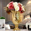Modern Household Golden Ceramics Vase Diamond Creative Room Decoration Sitting Room Wine Cabinet TV Ark Ceramic Decoration 3