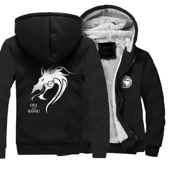 

Game Of Thrones Winter Fleece Thick Warm Hoodie Mens Jacket Casual Pullover Harajuku Streetwear New Arrival Plus Size Sweatshirt