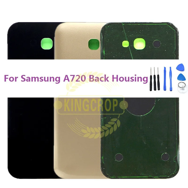 Для SAMSUNG A7 2017 A720 A720F SM задней крышки батарейного отсека Дверь задняя стекло Корпус