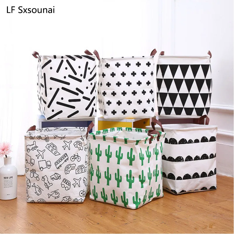 

LF Sxsounai Large Toys Storage Bags Canvas Bear Batman Laundry Hanging Drawstring Bag Household Pouch Bag Home Storage bag 2018