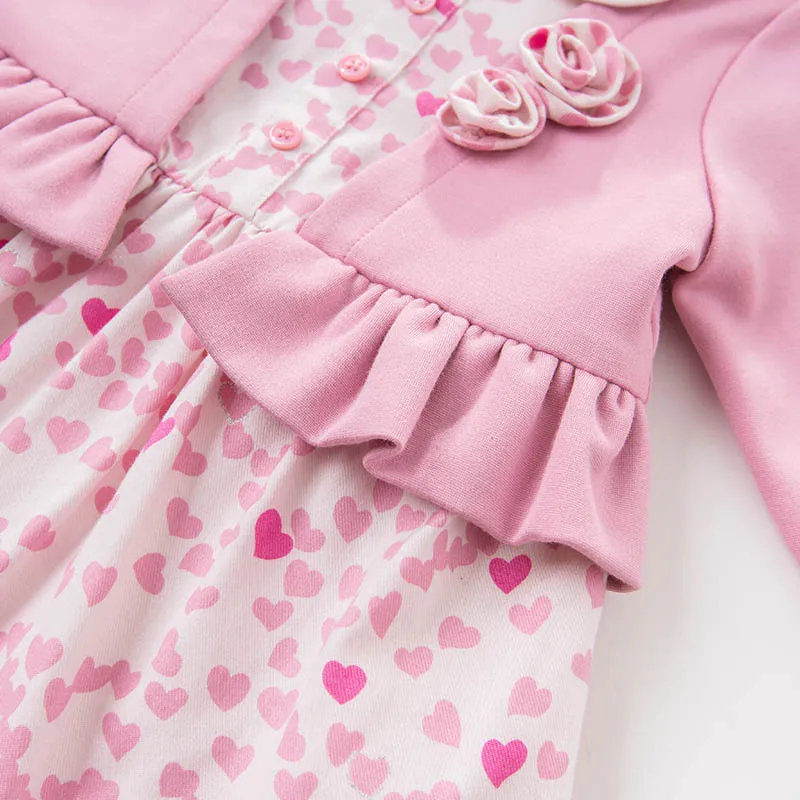 Dave bella/DBM7303; весеннее модное платье для маленьких девочек; праздничное платье с цветочным рисунком для дня рождения; детская одежда для малышей