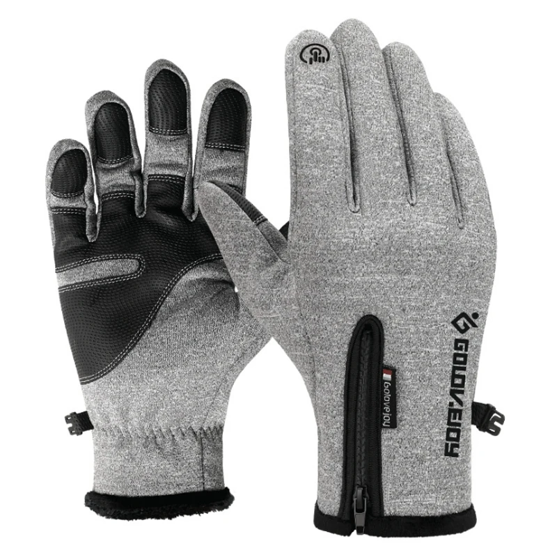 Зимние велосипедные перчатки ветрозащитные теплые флисовые перчатки для мужчин и женщин, мотоциклетные лыжные спортивные велосипедные перчатки