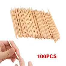 100 Pcs/Set Nail Art Wood Sticks Cleaning Nail Polish Cuticle Pusher Remover Manicure Tools Nails Care Stick For Women H7JP