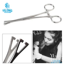 Нержавеющая Сталь Серебряный пирсинг поставка инструмент перегородка ухо для языка, носа губ татуировки плоскогубцы зажим Forcep