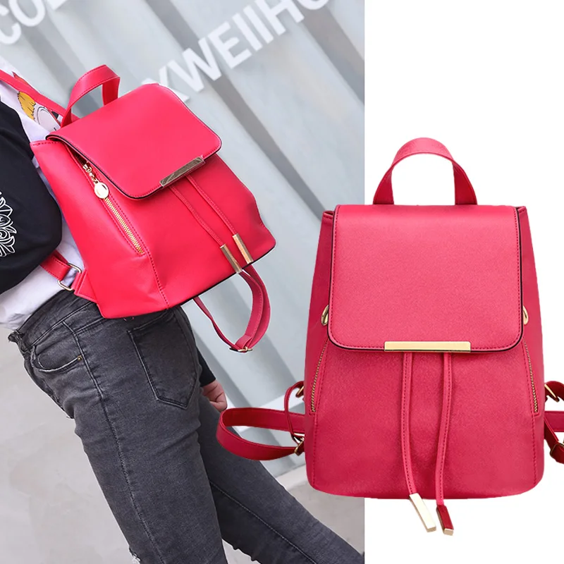 

1 Pcs Women Lady Student Backpack PU Leather Fashion For Travel Dating Mobile Phone New