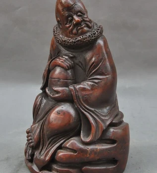 

Rare Old Chinese Bamboo Root Hand-Carved Arhat Bodhidharma Dharma Buddha Statue