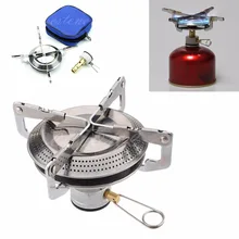 Outdoor Stainless Steel Gas Stove Picnic Camp Backpacking Case Hiking BBQ W15