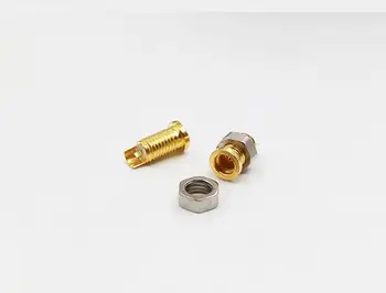 

new universal universal Shure plug socket female mmcx pure copper gold plated built-in threaded nut 50pair