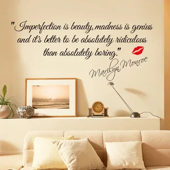 

Wall StickerImperfection is Beauty Quote Art Vinyl Wall Stickers Living Room Decal Decor DIY bedroom warm and sweet decor