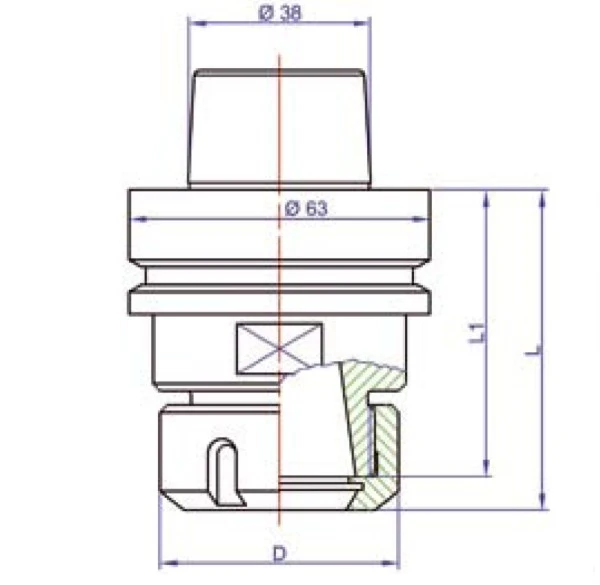 HSK63F toolholder drawing