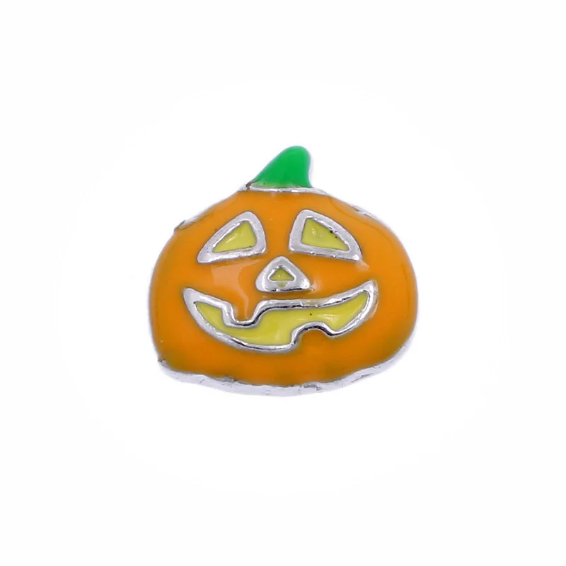 8*8mm Silver Plated Halloween Pumpkin Floating Charms For Glass Living