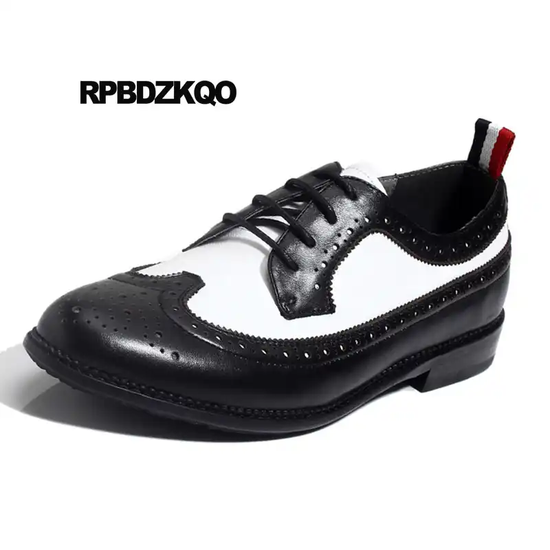 black and white wingtip oxfords
