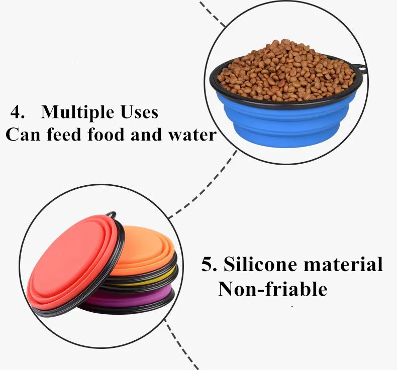 FE84 новые большие миски для домашних животных силиконовая чаша 1Л складные переносные миски для собак питьевая вода для собак функция Кормления Чаша