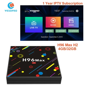 

H96 Max H2 Android 7.1 TV Box 4GB 32GB support Arabic French Italy German Spain Dutch Poland Sweden UK US IPTV Subscription M3U