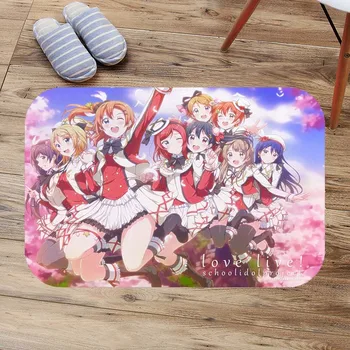 

Bath Mats Love Live! School Idol Project Anti Slip Bathroom Mat Suede Floor Bath Mat Washable Toilet Rugs Custom Kitchen Carpet