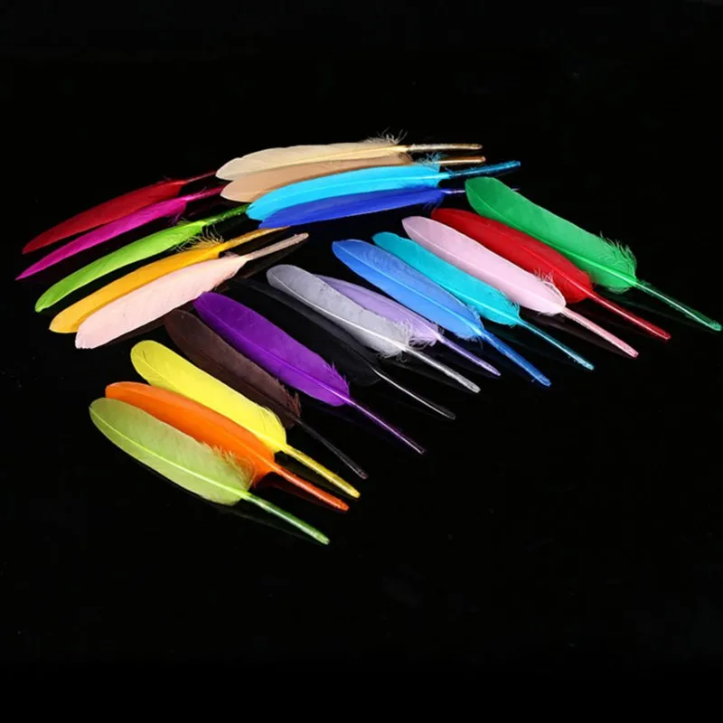20 Pcs/Lot Brght/Dark Colors Natural Turkey Biot Quills Feathers Fly Tying Materials Full Quill Turkey Wing Feather Fly Fishing