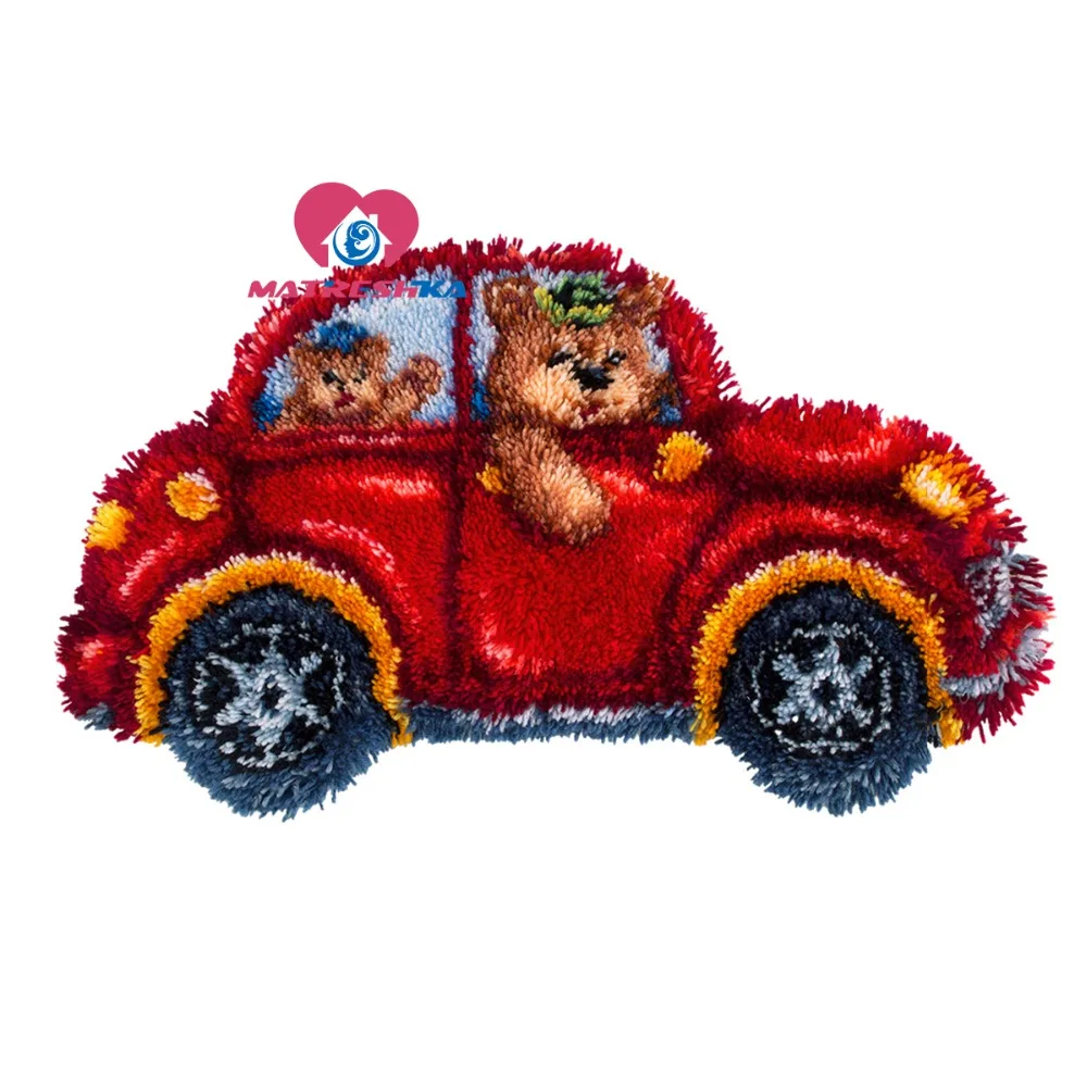 

Car latch hook rug kits needle for carpet embroidery button package rug Foamiran for crafts canvas for carpet diy rugs