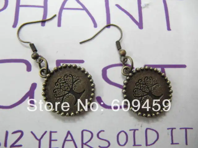 Wisdom tree pendant antique bronze earring jewelry alloy chain | Украшения и аксессуары