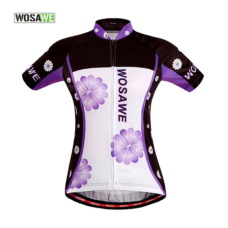 

WOSAWE Cycling Clothing Anti-sweat Breathable Cycling Jersey Women Summer Polyester MTB Jersey Downhill Bike Bicycle Clothes 40