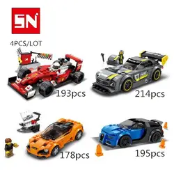 SY6796-6799 4 шт./лот участвуя SF16-H M-7205 Veyron AMG-GT3 строительные блоки кирпичи Детский подарок развивающие детские Toyss