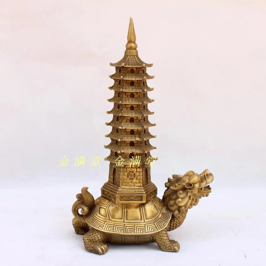 

Bronze copper home decoration crafts decoration leading turtle wenchang tower Factory Copper Feng Shui crafts