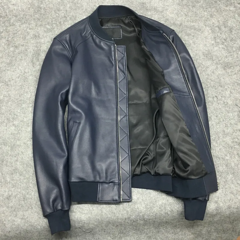 Men/women High quality sheepskin bomber jackets Chic genuine leather jackets coat S-3XL size  G110