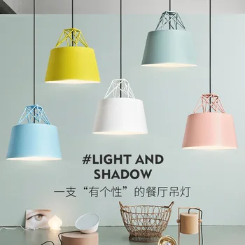 

Nordic modern iron pendant light minimalist office restaurant fashion single head bar small hanging lighting