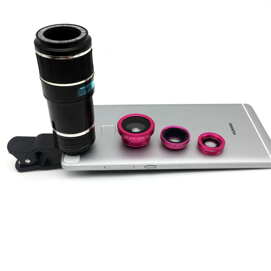 12X Telephoto Lens Fisheye fish eye + Wide Angle Macro Lens on