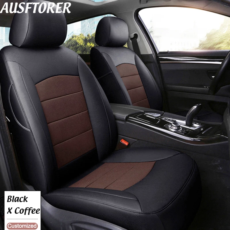 AUSFTORER Customized Cowhide Seat Covers for KIA Carens Automobiles