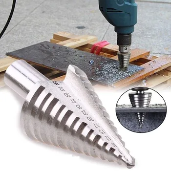 

1PCS Step Handle Straight Groove Metal Step Cone Drill Bit Stainless Steel Hole Saw Cutter Wood Power Tool
