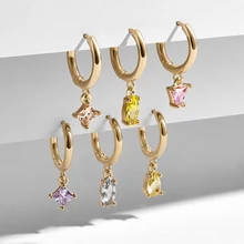 Модный камень Циркон CZ обруч серьги женщины очарование Бохо Свадебные ювелирные изделия многоцветные себе комплект серег-колец для девочек