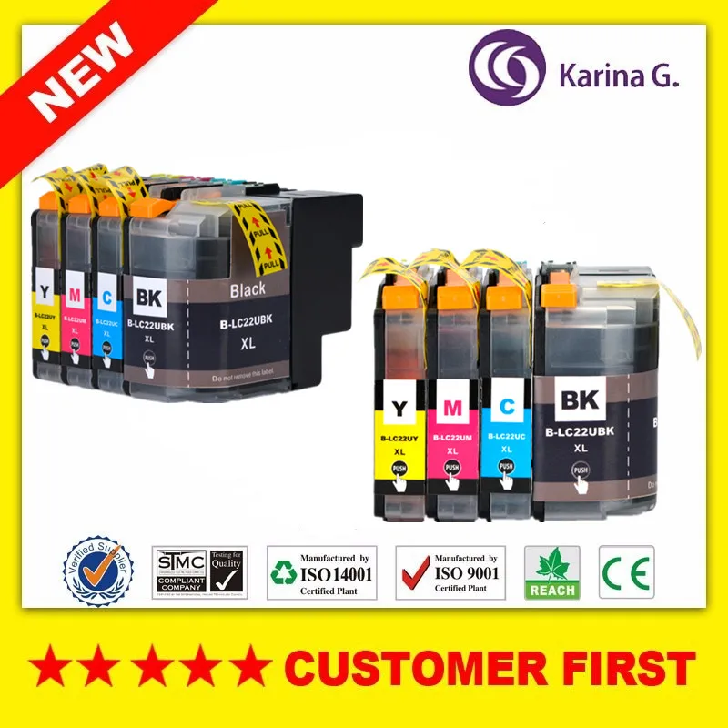 Compatible For LC22UXL 22UXL LC22U Full Ink Cartridge BK/C/M/Y Compatible For Brother DCP-J785DW MFC-J985DW Printer