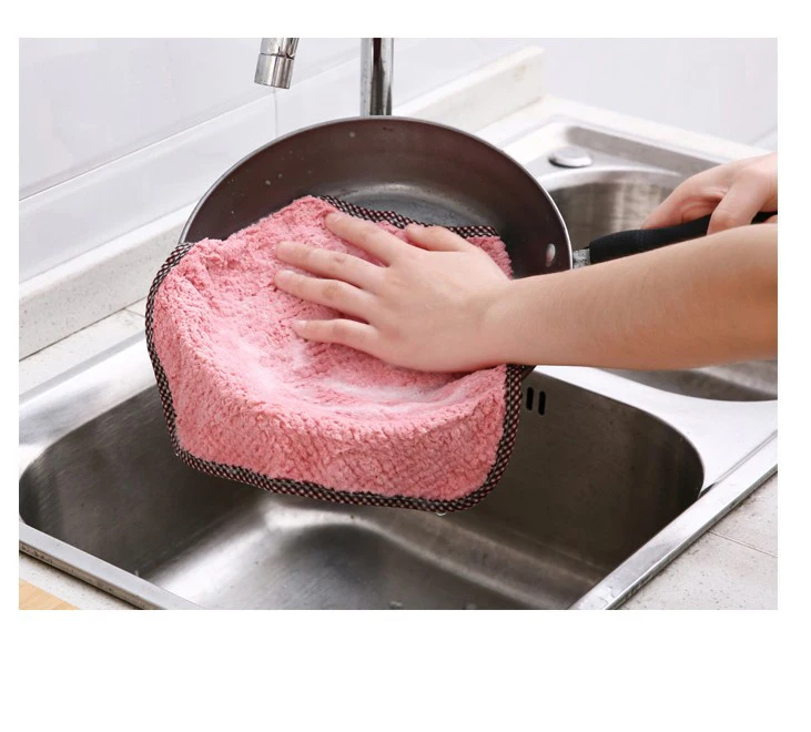 1pcs Kitchen Rag Microfiber Cleaning Cloth Hangable Dish Towel Dish Cloth tableware Household Cleaning Towel (4)