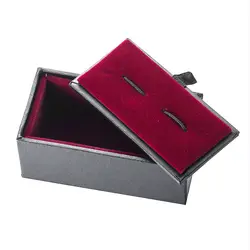 Новинка 2017 года в полоску запонки коробка мода подарочной коробке черные запонки с красный внутри зажим для галстука коробка