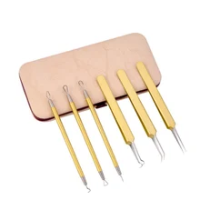 6 шт набор Лидер продаж Премиум угрей комедоны, акне, прыщей, инструмент для удаления прыщей, инструмент для удаления угрей Пинцет для выдавливания прыщей набор по уходу за кожей