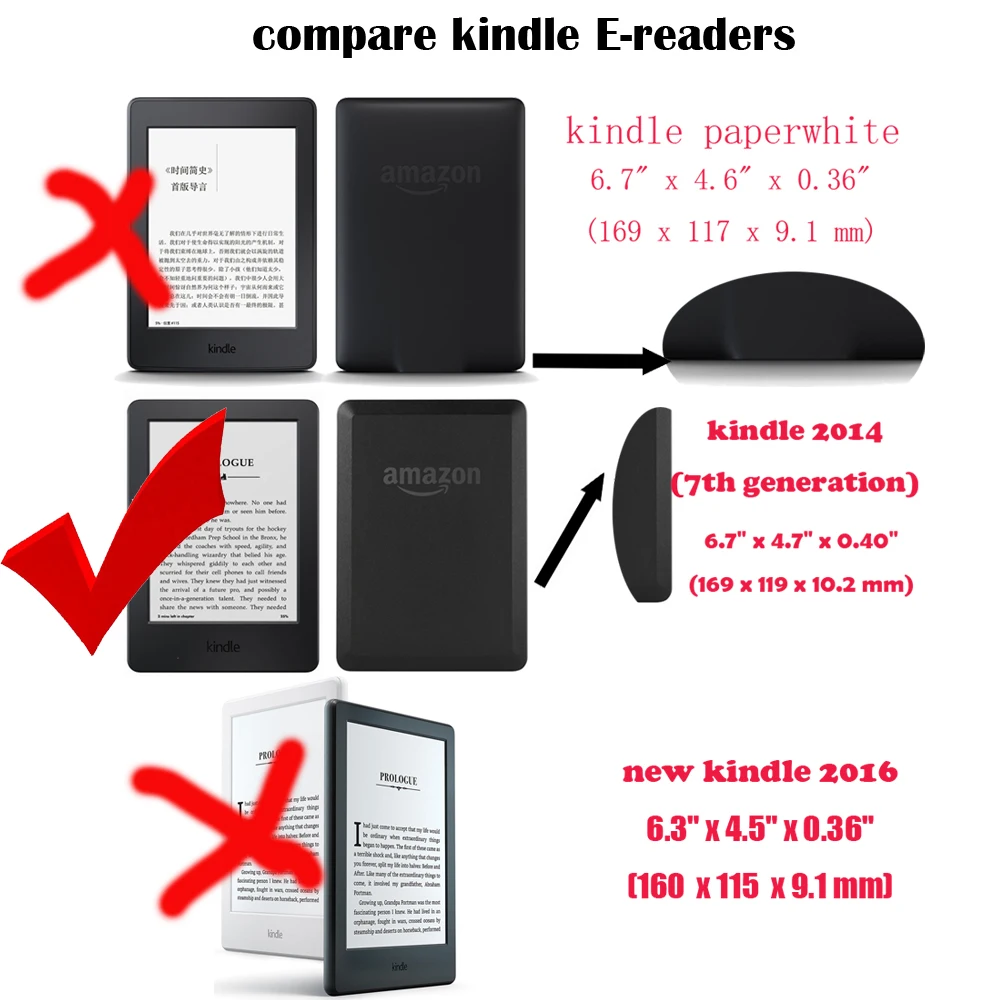 Популярный чехол Pada для amazon kindle 7-го поколения 6 ''чехол для электронной книги kindle ereader супер тонкий чехол+ Защитная пленка для экрана