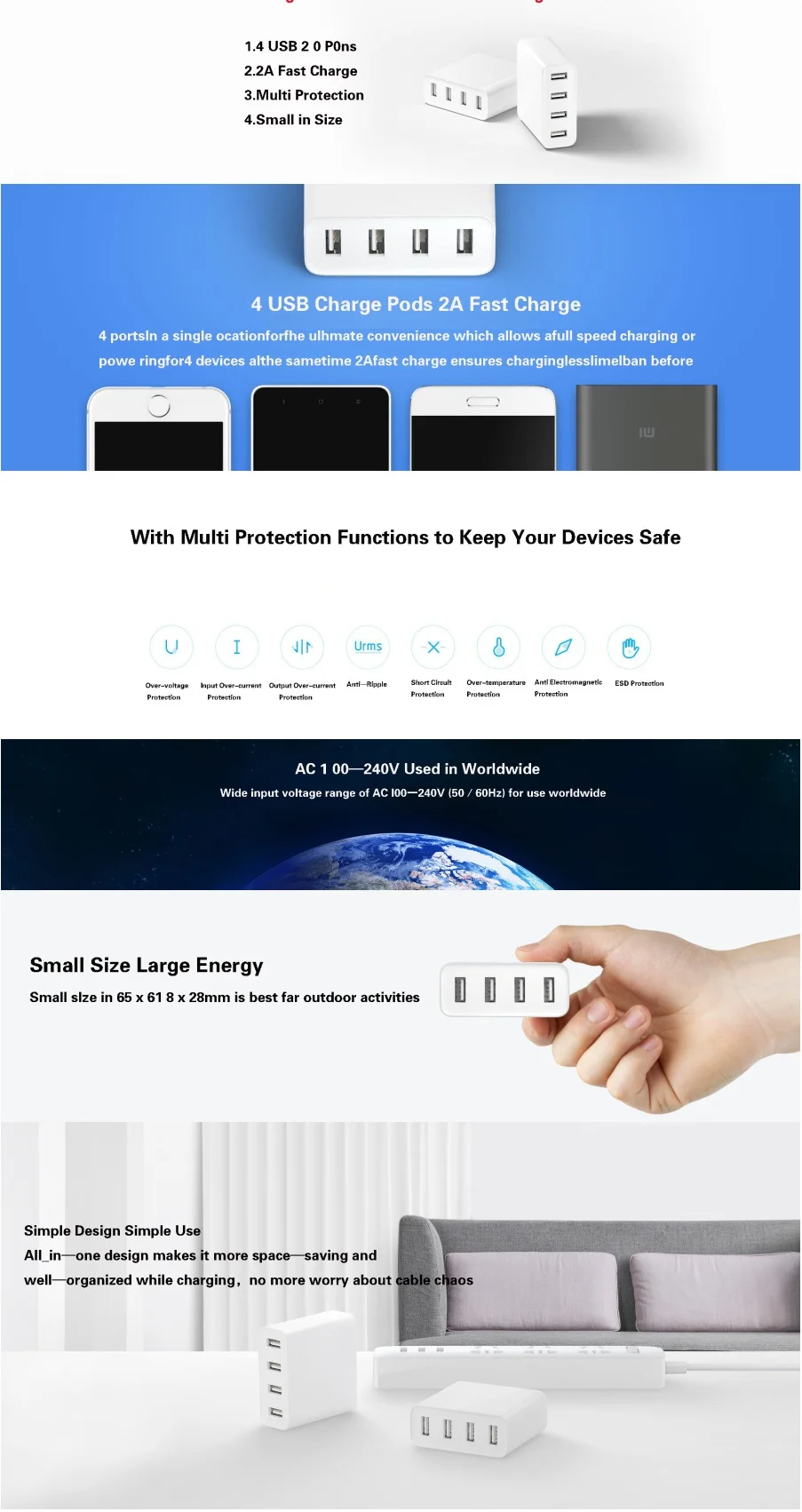 xiaomi 4 port fast charger 5