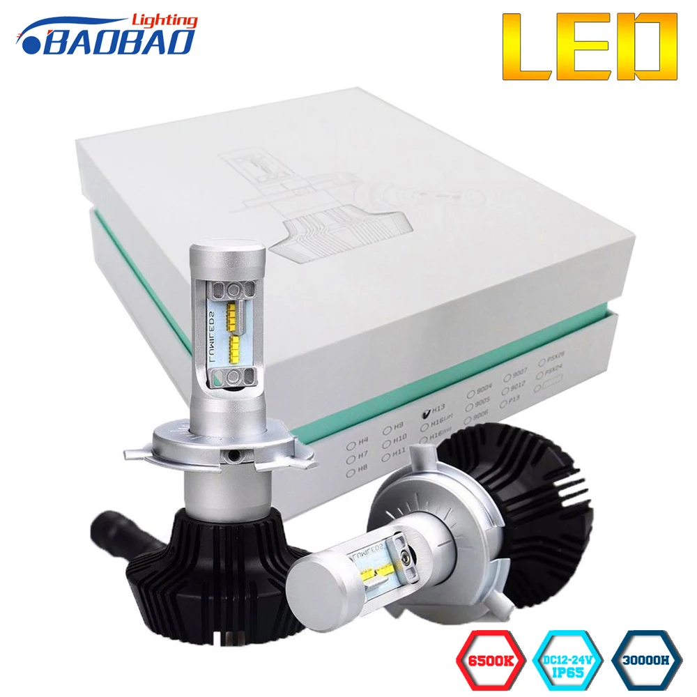 

BAOBAO 7G Car Headlight Bulbs Kit Lumileds Chips 8000lm Super Bright H4 H13 9007 H7 H11 9005 9006 80W White 6500K LED Fog Lamp