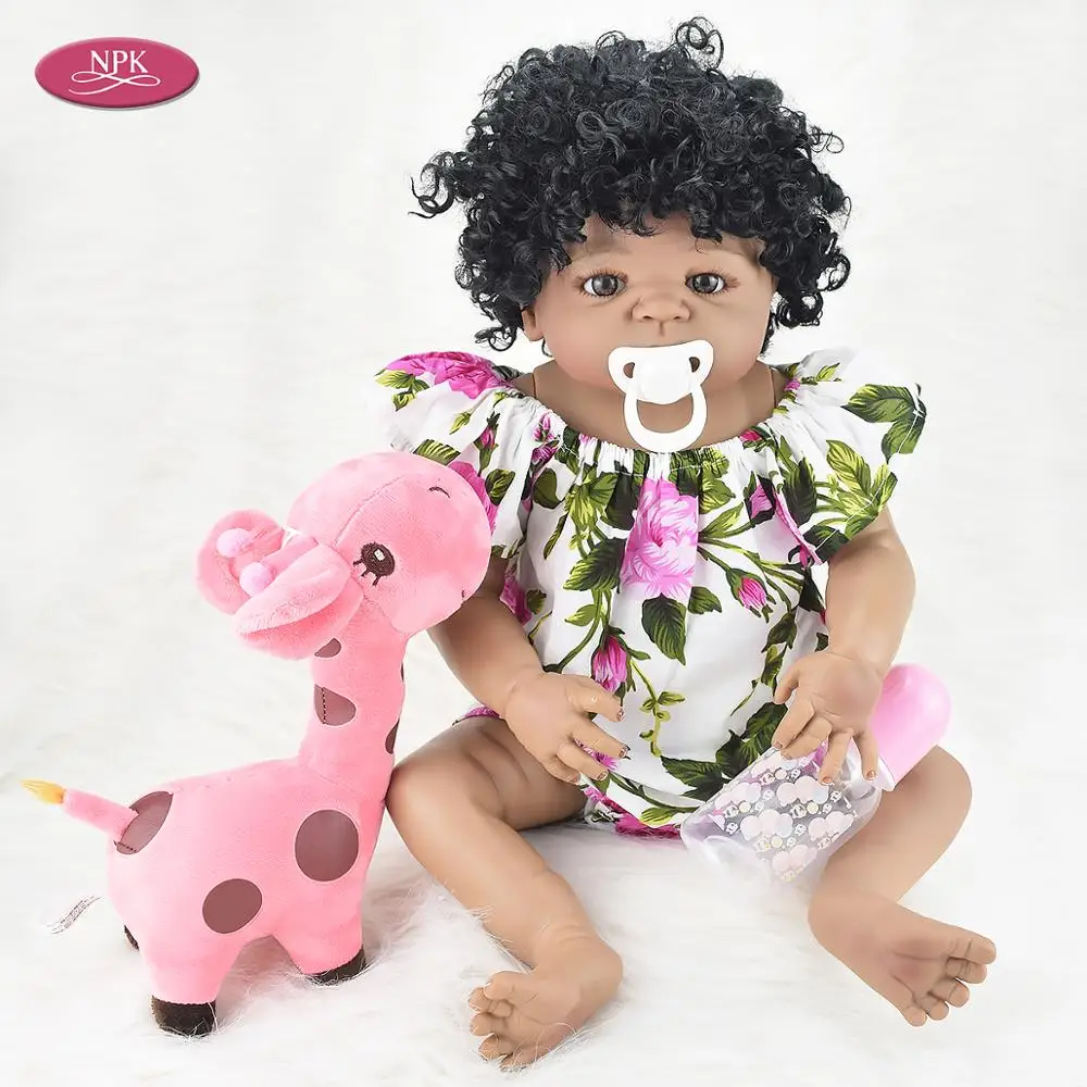 NPK полная силиконовая кукла Reborn Girl Baby Fashion Dolls Bathe игрушки для детей 55 см