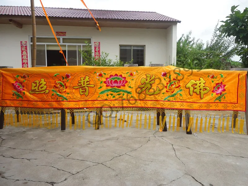 Поставки буддийские 1 2 3 метра трехмерные выпуклые слова поплавок стример ручной работы вышивка лотос Темпл украшения