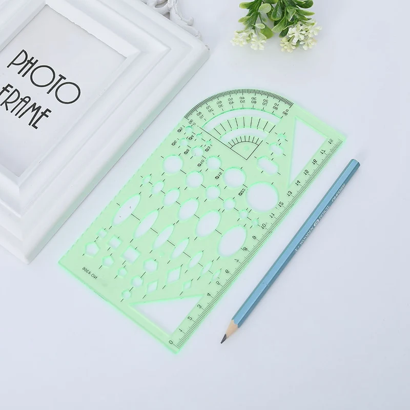 

Oval Professional Design 1pcs Transparent Students Ruler Drawing Board Plastic Drawing Template