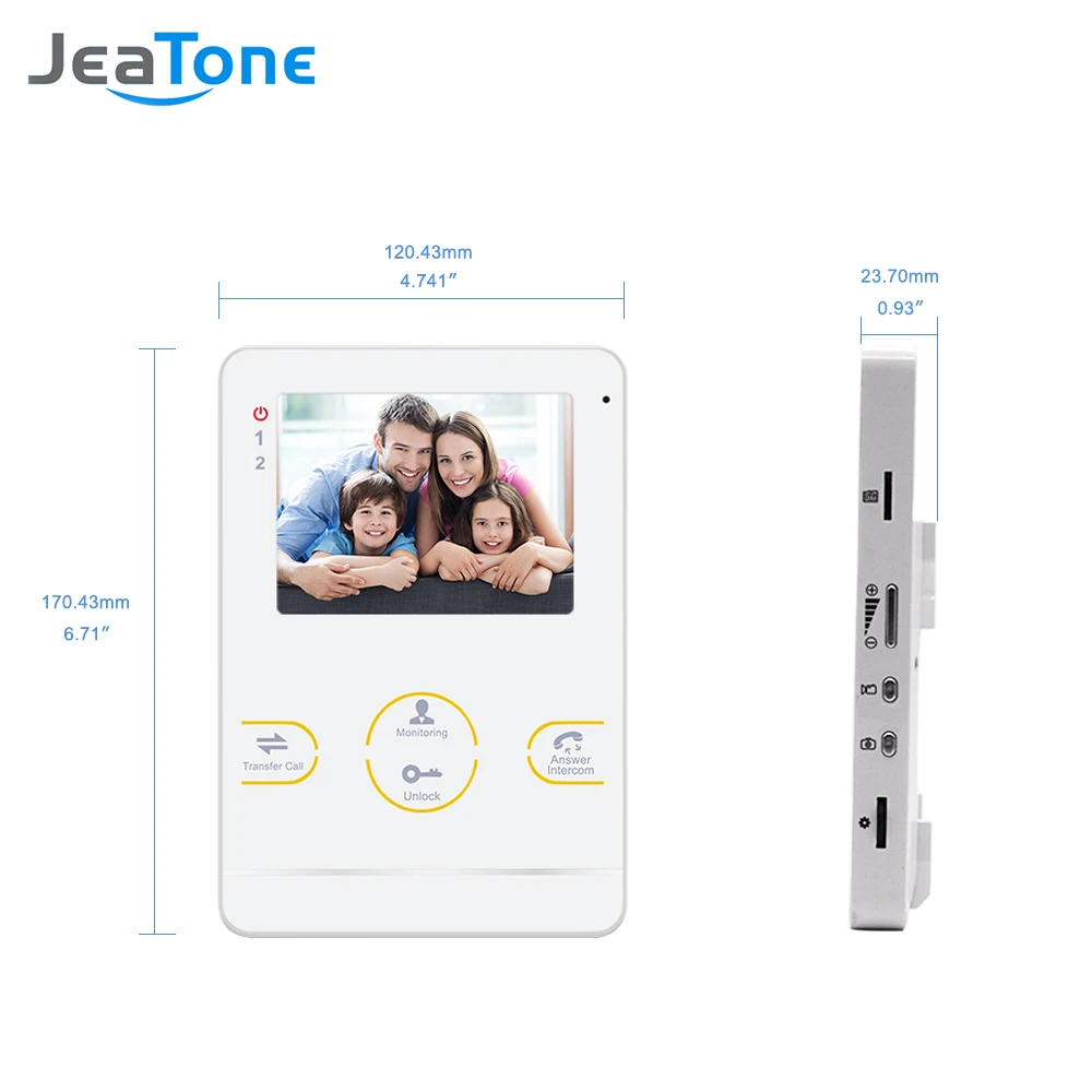 JeaTone HD электронный дверной звонок с камерой дверной звонок видео домофон система 4 дюйма акриловый рояльный лаковый корпус дверной Звонок