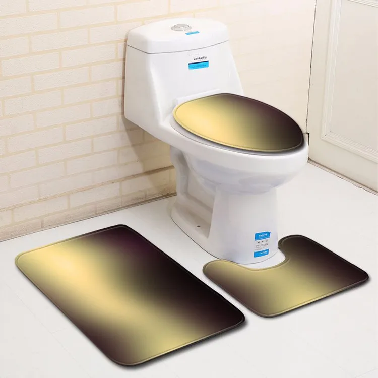 3 шт черный золотой смешанный цвет Banyo ванная комната ковер туалет ванна коврик набор Нескользящие Tapis Salle De Bain Alfombra Bano - Цвет: As Picture
