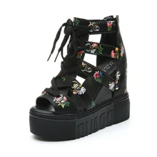 LISM 2018 Summer New Rome Sandals High-heeled Color Cross Cross strap Women's shoes 12cm High-heeled Slope With Fish mouth LISM 2018 Summer New Rome Sandals High-heeled Color Cross Cross strap Women's shoes 12cm High-heeled Slope With Fish mouth