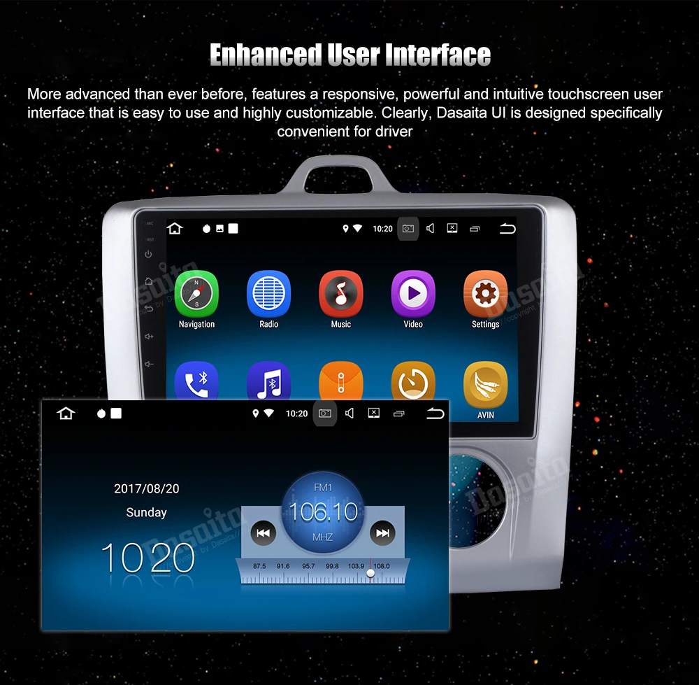 Clearance Dasaita 9" Android 8.1 Car GPS Player Navi for Ford Focus 2 Focus II 2004-2011 with 2G+16G Quad Core Stereo Multimedia No DVD 5 Clearance Dasaita 9" Android 8.1 Car GPS Player Navi for Ford Focus 2 Focus II 2004-2011 with 2G+16G Quad Core Stereo Multimedia No DVD 5