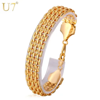 

U7 Trendy Bracelet Men Jewelry Wholesale Gold Color Popcorn Chain & Link Bracelets Bangles Gift H681