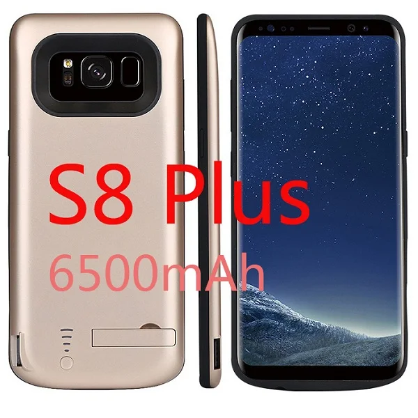 5000 мАч/6500 мАч зарядное устройство чехол для Samsung Galaxy S8 Зарядка телефона крышка питания для Samsung S8 Plus резервного копирования батарея Чехол - Цвет: S8 Plus Gold