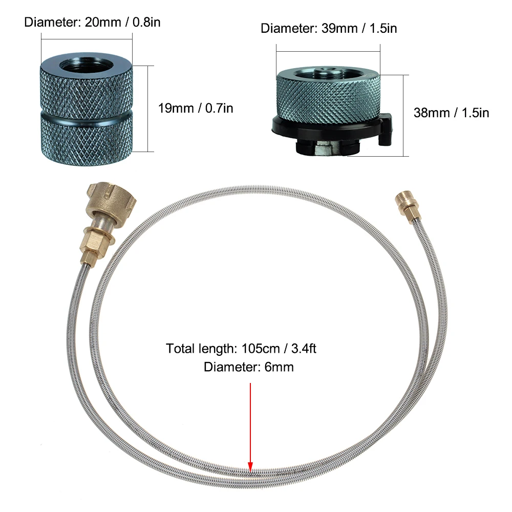 Outdoor Camping Stove Adapter Propane Refill Adapter for Gas Stove Burner LPG Flat Cylinder Coupler Gas Conversion Head Set